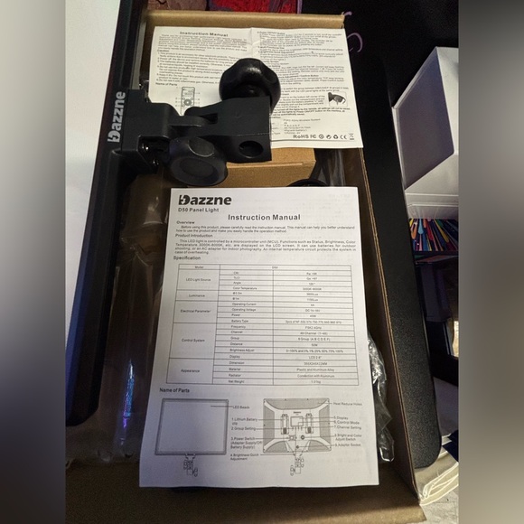 Dazzne Professional Photography Light With Clamp And Stand Pole - Picture 4 of 6